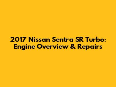 2017 Nissan Sentra SR Turbo: Engine Overview & Repairs