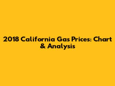 2018 California Gas Prices: Chart & Analysis