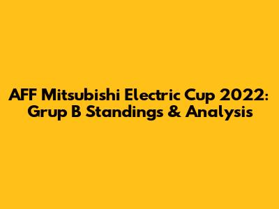 AFF Mitsubishi Electric Cup 2022: Grup B Standings & Analysis
