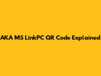 AKA MS LinkPC QR Code Explained