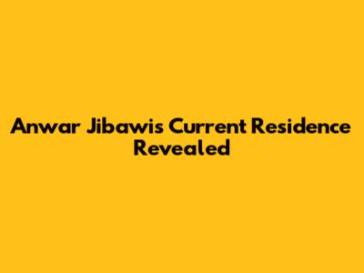 Anwar Jibawi's Current Residence Revealed