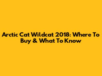 Arctic Cat Wildcat 2018: Where To Buy & What To Know