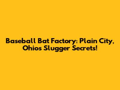 Baseball Bat Factory: Plain City, Ohio's Slugger Secrets!