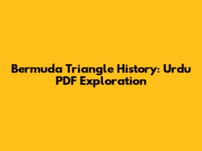 Bermuda Triangle History: Urdu PDF Exploration