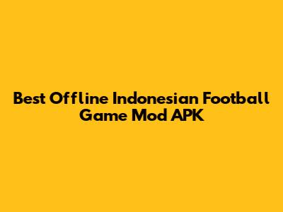 Best Offline Indonesian Football Game Mod APK