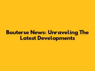 Bouterse News: Unraveling The Latest Developments