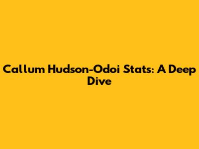 Callum Hudson-Odoi Stats: A Deep Dive