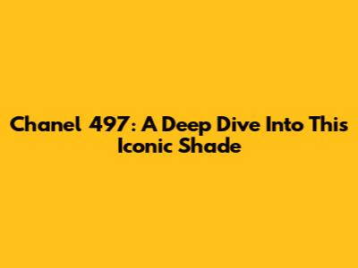 Chanel 497: A Deep Dive Into This Iconic Shade