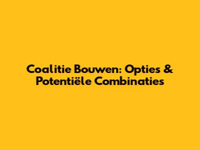 Coalitie Bouwen: Opties & Potentiële Combinaties
