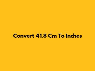 Convert 41.8 Cm To Inches