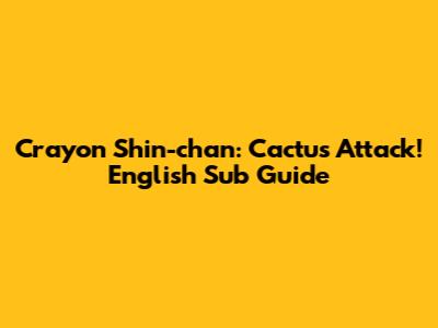 Crayon Shin-chan: Cactus Attack! English Sub Guide