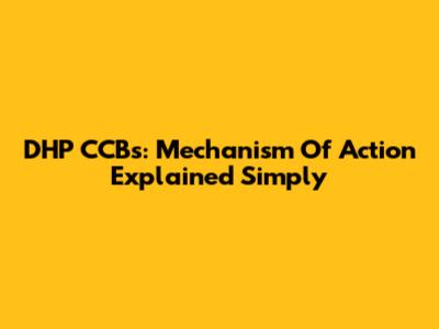 DHP CCBs: Mechanism Of Action Explained Simply