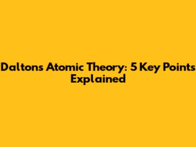 Dalton's Atomic Theory: 5 Key Points Explained