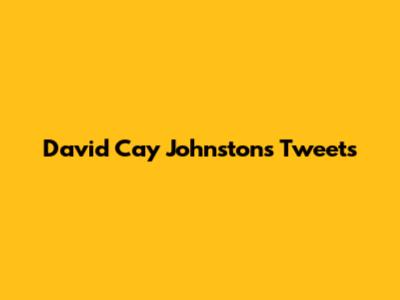 David Cay Johnston's Tweets