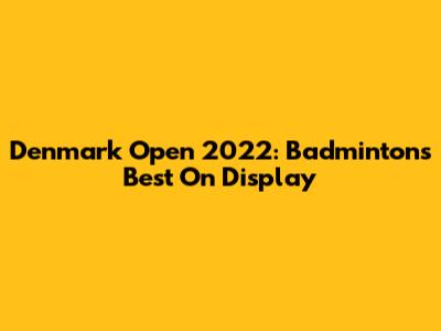 Denmark Open 2022: Badminton's Best On Display