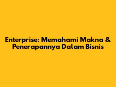 Enterprise: Memahami Makna & Penerapannya Dalam Bisnis