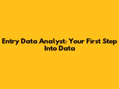 Entry Data Analyst: Your First Step Into Data