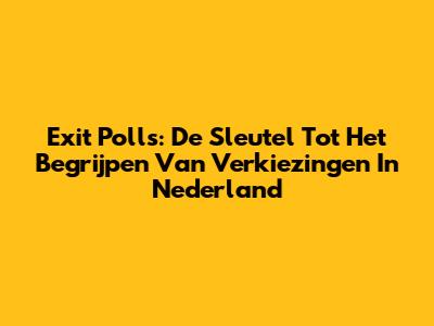 Exit Polls: De Sleutel Tot Het Begrijpen Van Verkiezingen In Nederland