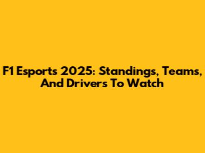 F1 Esports 2025: Standings, Teams, And Drivers To Watch