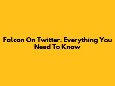 Falcon On Twitter: Everything You Need To Know