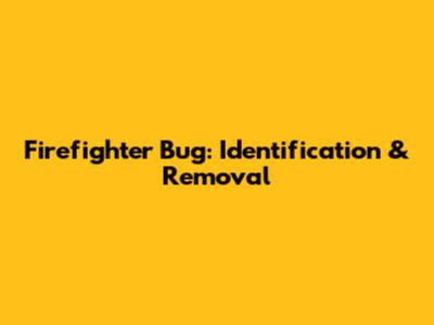 Firefighter Bug: Identification & Removal