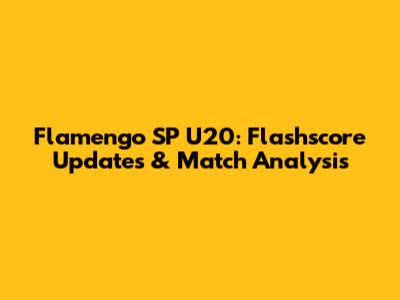 Flamengo SP U20: Flashscore Updates & Match Analysis