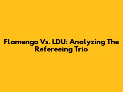 Flamengo Vs. LDU: Analyzing The Refereeing Trio