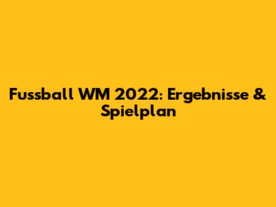 Fussball WM 2022: Ergebnisse & Spielplan
