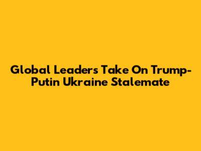 Global Leaders' Take On Trump-Putin Ukraine Stalemate