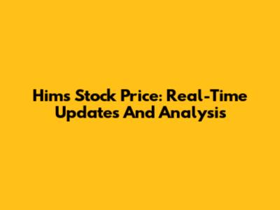 Hims Stock Price: Real-Time Updates And Analysis