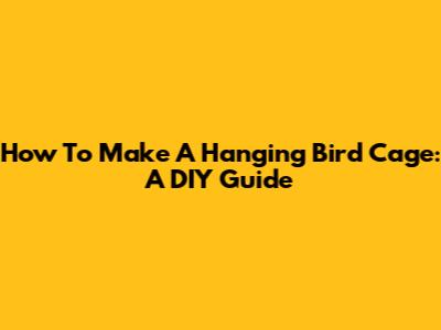 How To Make A Hanging Bird Cage: A DIY Guide