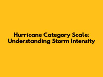 Hurricane Category Scale: Understanding Storm Intensity