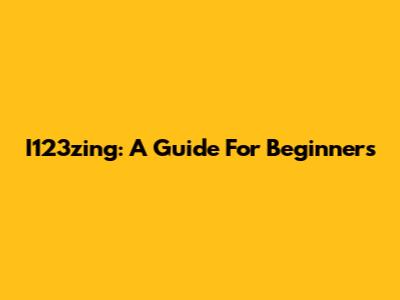 I123zing: A Guide For Beginners