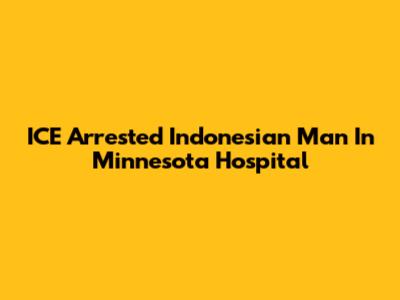 ICE Arrested Indonesian Man In Minnesota Hospital