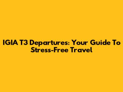 IGIA T3 Departures: Your Guide To Stress-Free Travel