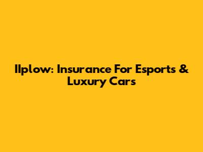 IIplow: Insurance For Esports & Luxury Cars