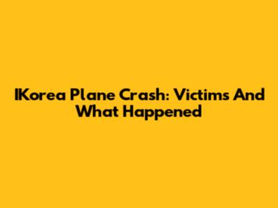 IKorea Plane Crash: Victims And What Happened