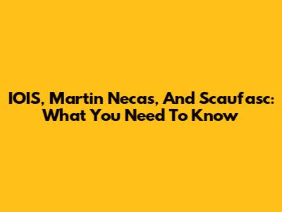 IOIS, Martin Necas, And Scaufasc: What You Need To Know
