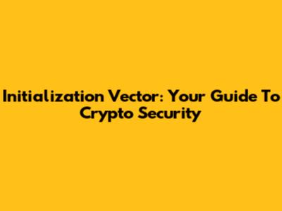Initialization Vector: Your Guide To Crypto Security