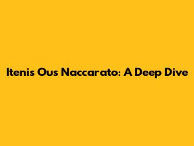 Itenis Ous Naccarato: A Deep Dive