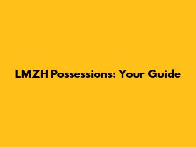 LMZH Possessions: Your Guide