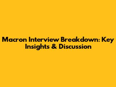 Macron Interview Breakdown: Key Insights & Discussion