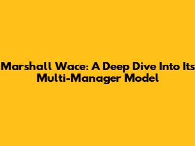 Marshall Wace: A Deep Dive Into Its Multi-Manager Model