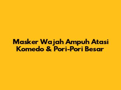 Masker Wajah Ampuh Atasi Komedo & Pori-Pori Besar