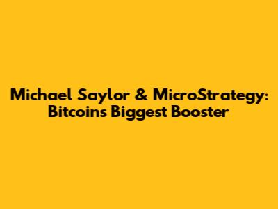 Michael Saylor & MicroStrategy: Bitcoin's Biggest Booster