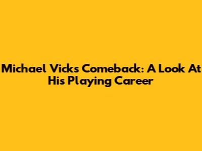 Michael Vick's Comeback: A Look At His Playing Career