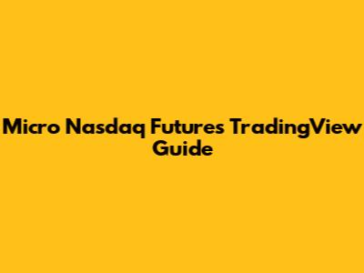Micro Nasdaq Futures TradingView Guide