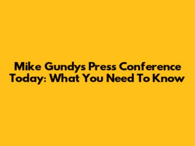 Mike Gundy's Press Conference Today: What You Need To Know