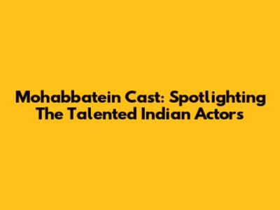 Mohabbatein Cast: Spotlighting The Talented Indian Actors