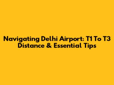 Navigating Delhi Airport: T1 To T3 Distance & Essential Tips